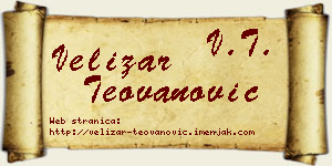 Velizar Teovanović vizit kartica